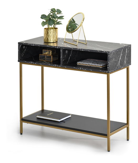 Konzolový stolek Frey (černá + zlatá)