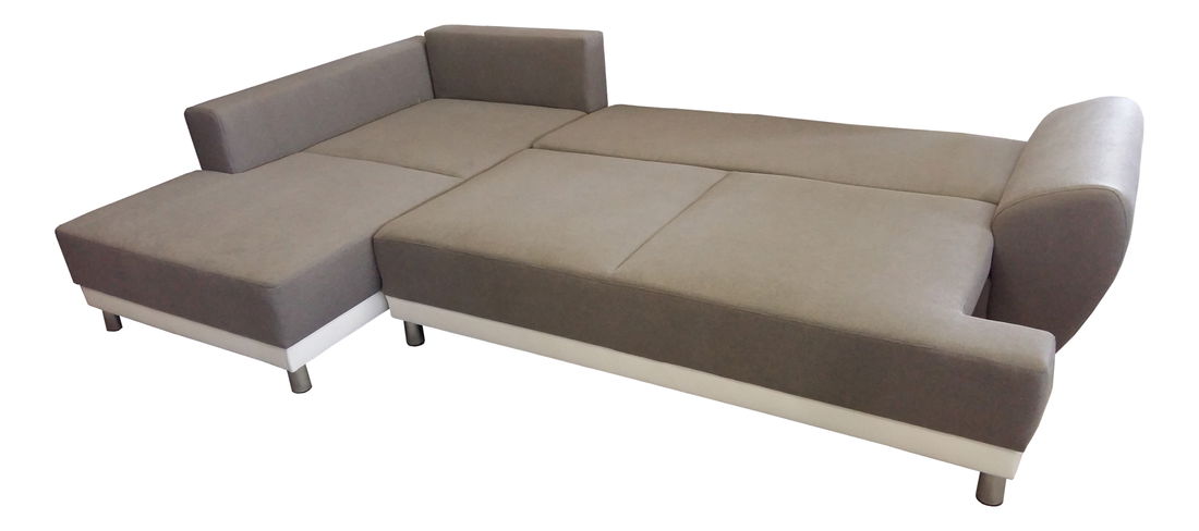 Rohová sedací souprava BRW Sabina (hnědá + bílá) (L)