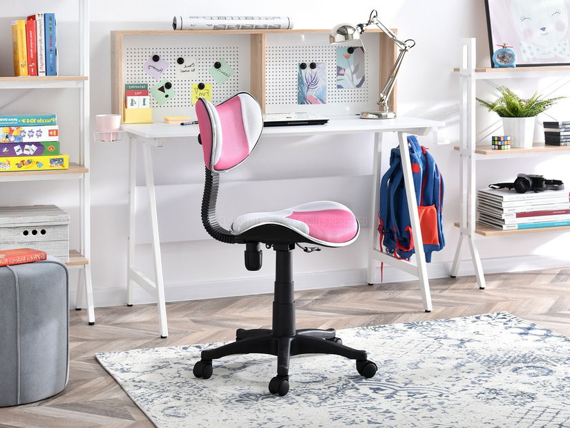 Židle Catty (růžovobílá + černá)