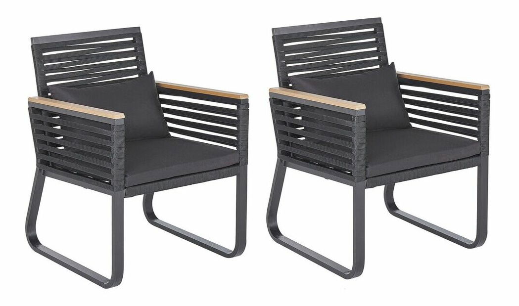 Set 2 ks. zahradních židlí Carisa (černá)