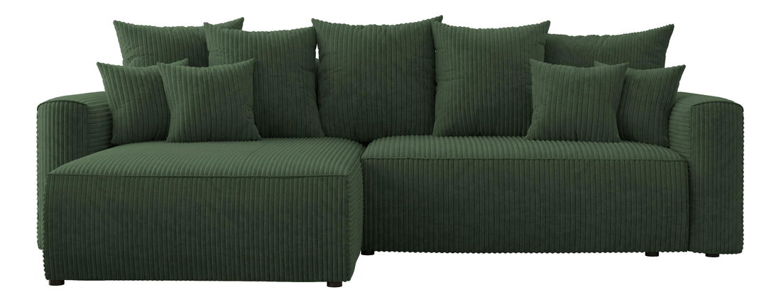 Rohová sedačka Baria (L) (tmavě zelená)