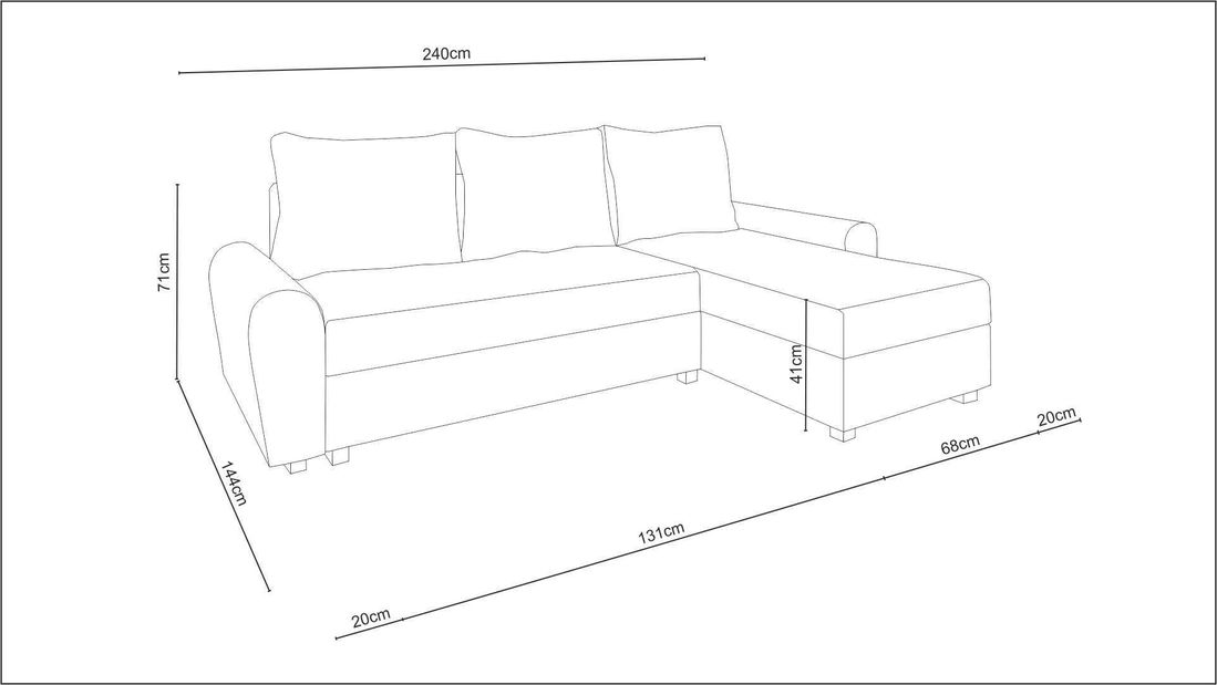Rohová sedací souprava Datolit (L)