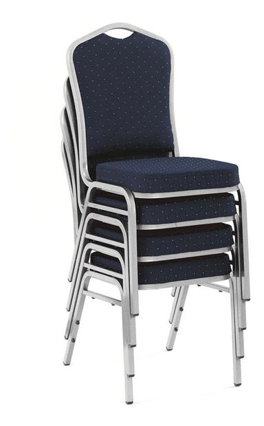 Jídelní židle Carn S (stříbrná + modrá)