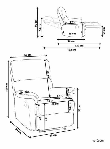 Relaxační křeslo Eryk (šedá)