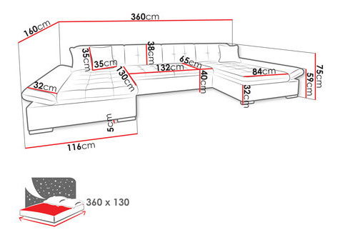 Rohová sedací souprava Agnara (bílá)