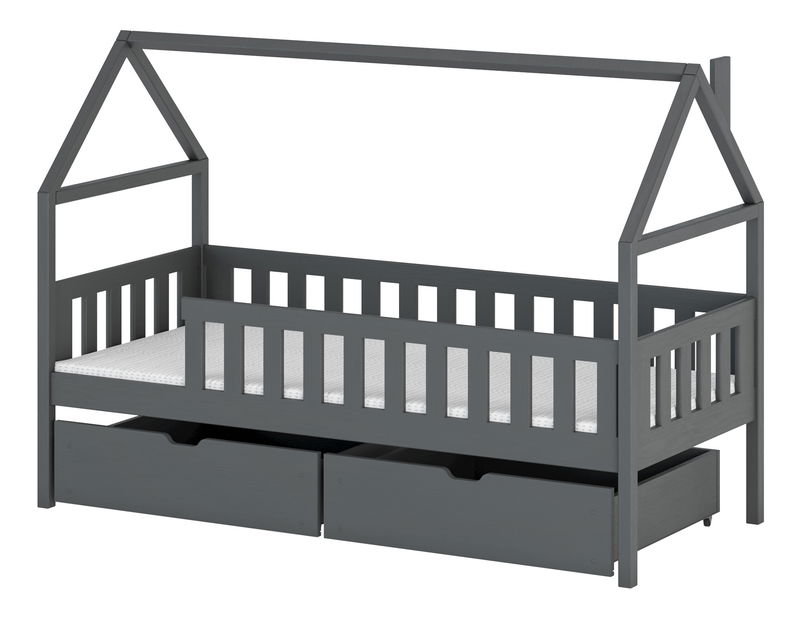Dětská postel 80 x 180 Donnira (s roštem) (grafit)