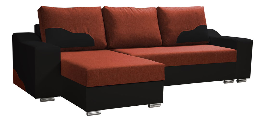 Rohová sedací souprava Wisteria (oranžová + černá) (L)