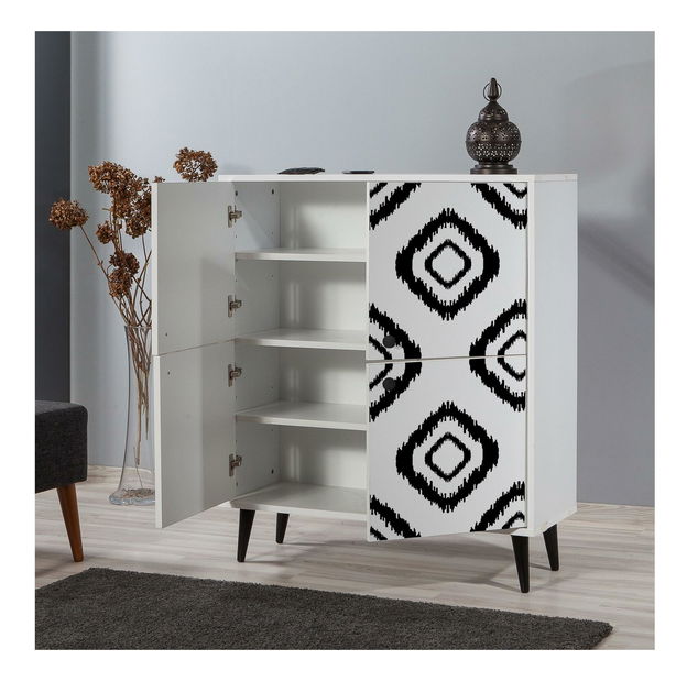 Skříňka Maluxe (černá + bílá)