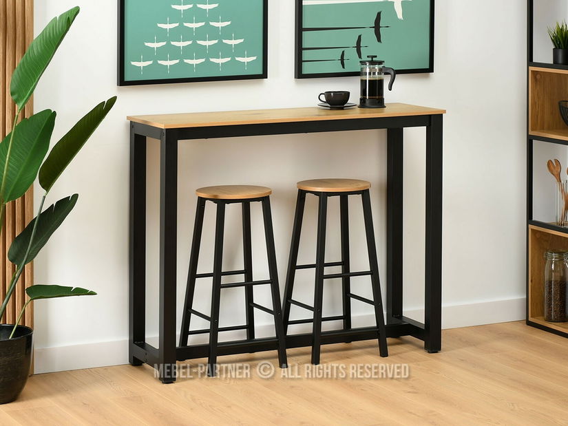 Jídelní set Remma (dub + černá) (pre 2 osoby)