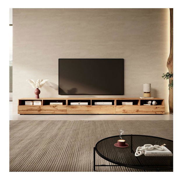 TV skříňka/stolek Redcan 300 (s osvětlením) (dub wotan)