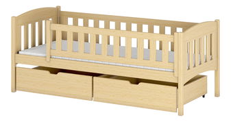 Dětská postel 80 cm Gussie (s roštem a úl. prostorem) (borovice)