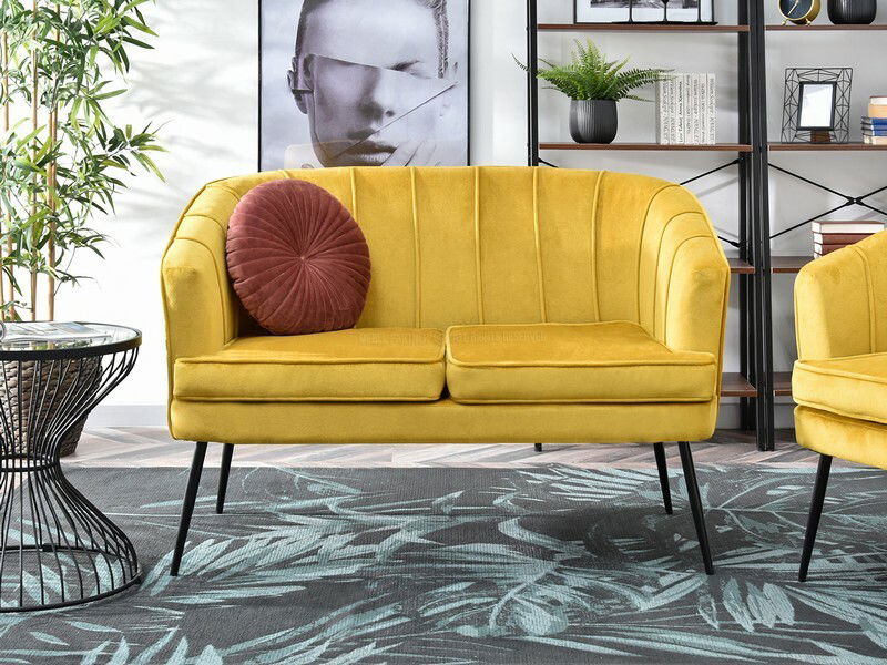 Pohovka Etimee S (žlutá + zlatá)