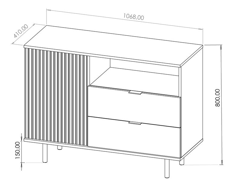 Komoda Nalani K1D2SZ (černá)