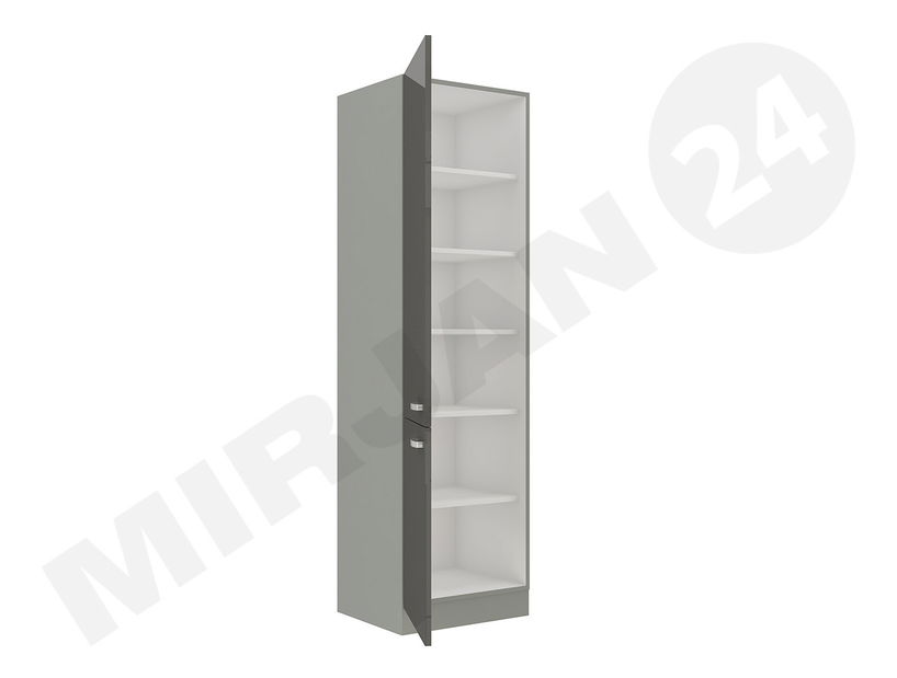 Skříňka vysoká Milo 60 DK-210 2F (šedá + šedý lesk)