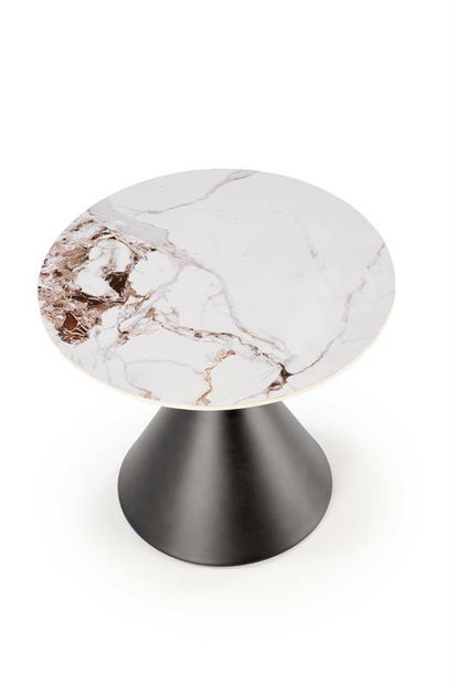 Konferenční stolek Gorro S (bílý mramor + černá)