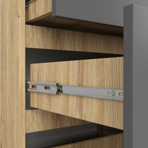 Komoda Kraft 10SZ (dub artisan + grafit)