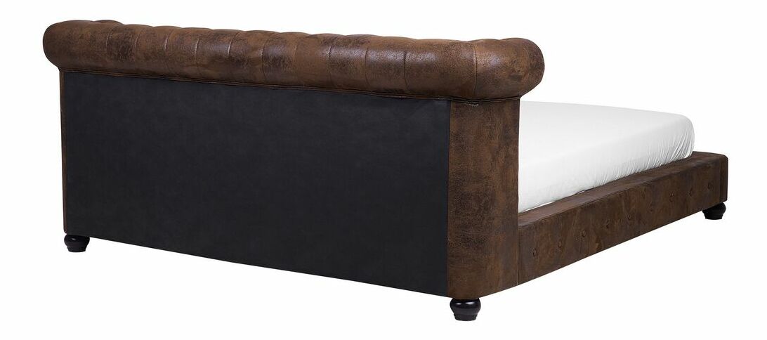 Manželská vodní postel 160 cm Chomper (hnědá) (s roštem a matrací)