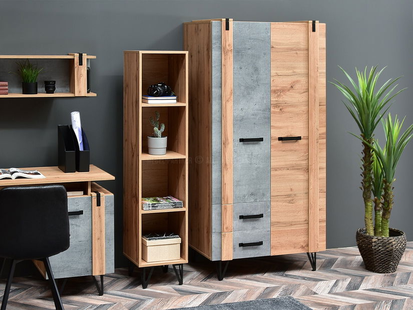 Obývací stěna Suspendera SH01 (dub + černá)