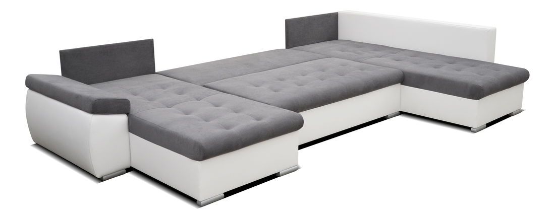 Rohová sedací souprava U Nebula (šedá + bílá) (P)