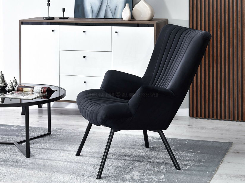 Designové křeslo Lanzaris (černá + zlatá)