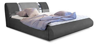 Manželská postel 160 cm Fabio (tmavě šedá + světle šedá) (s roštem a úl. prostorem)
