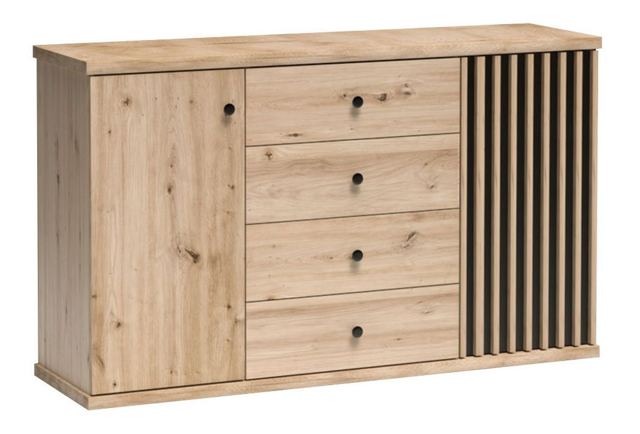 Komoda Sigeren SG04 (dub artisan + dub artisan + černá) *bazar