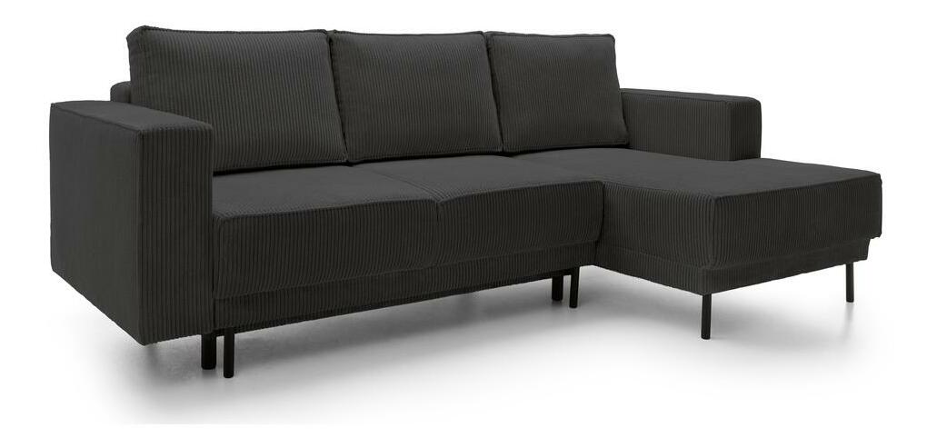 Rohová sedací souprava Rodriguez mini (P) (tmavě šedá + černá)