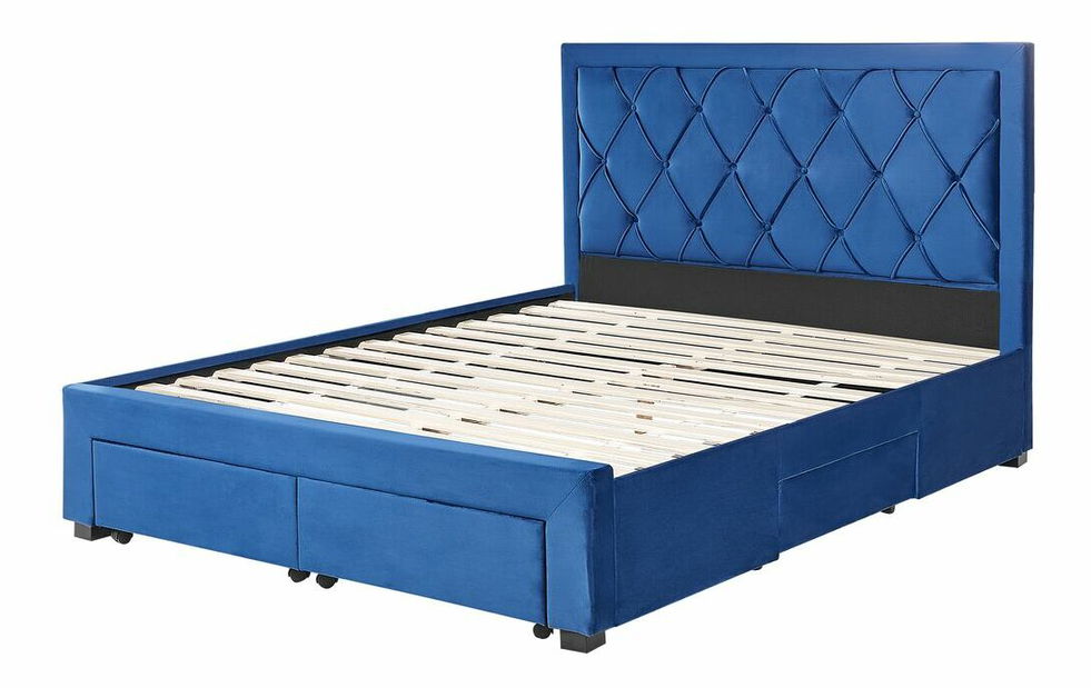 Manželská postel 160 cm Levi (modrá)