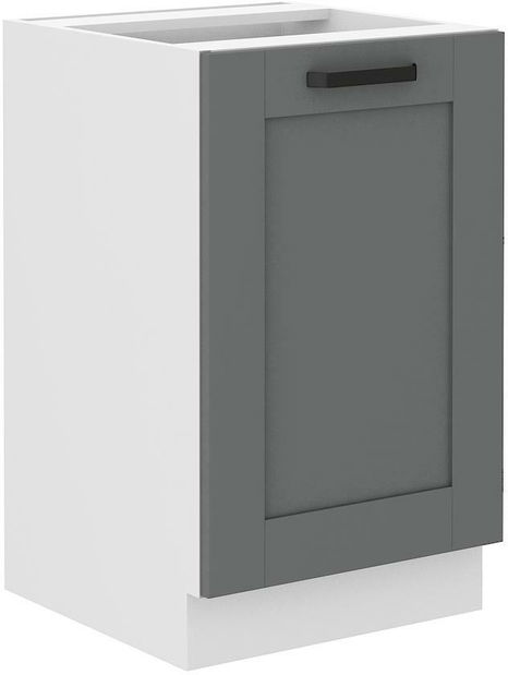 Dolní kuchyňská skříňka Lucid 50 ZL 1F BB (korpus: bílá + fronta: mdf dustgrey)