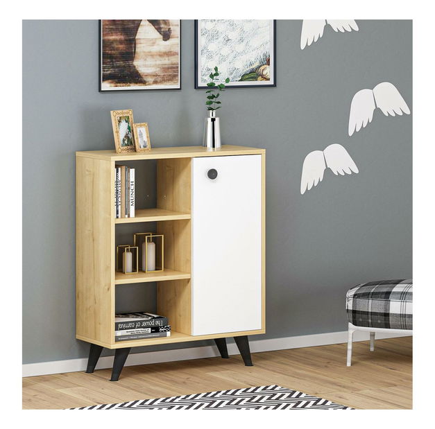 Konzolový stolek Nevipe 1 (dub safírový + bílá)