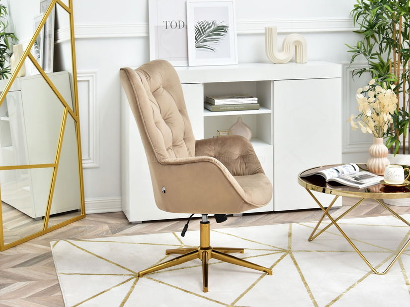 Křeslo Meryl (béžová + zlato)