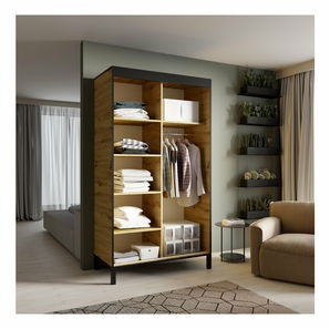 Šatní skříň Bellen (dub artisan) (se zrcadlem)