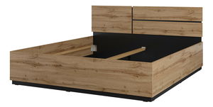 Manželská postel 180 cm Crossroad S32 (dub wotan + černá)