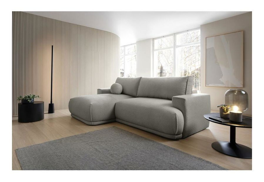 Rohová sedací souprava Dita mini (L) (světle šedá + černá)