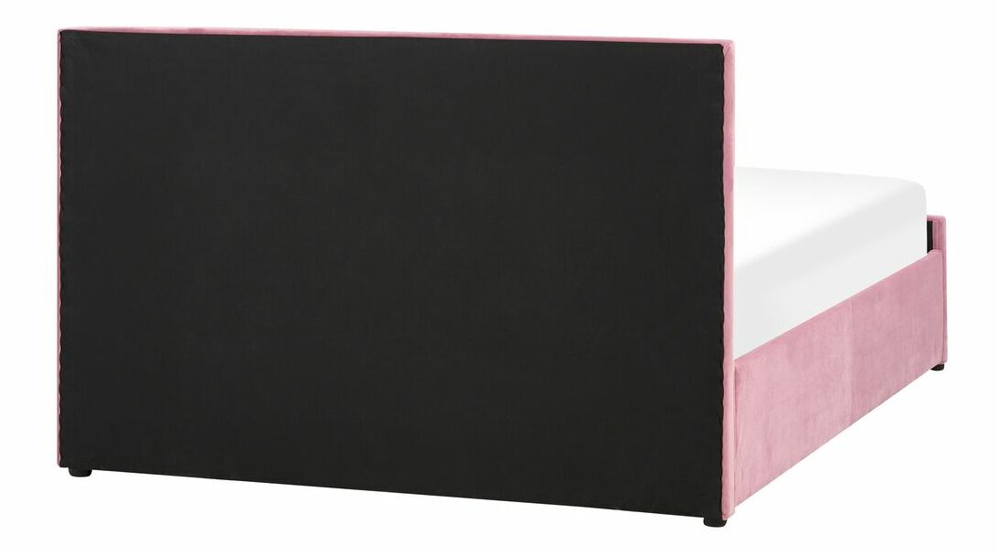 Manželská postel 160 cm Rhett (růžová) (s roštem a úložným prostorem)