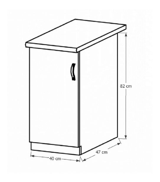 Dolní kuchyňská skříňka D40L Sillina (ořech milano)