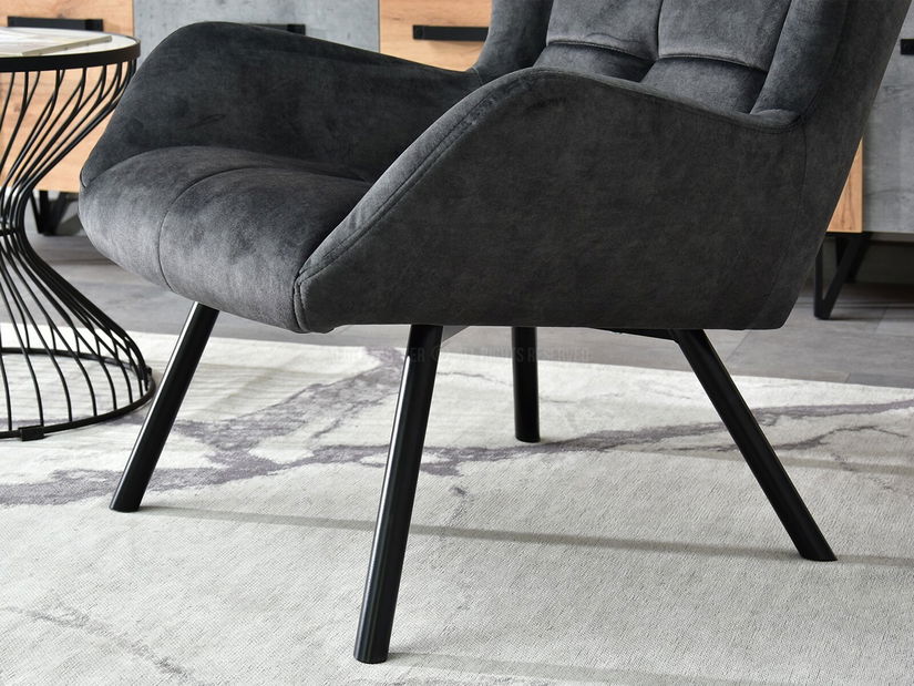 Designové křeslo Norweien (grafitová + zlatá)