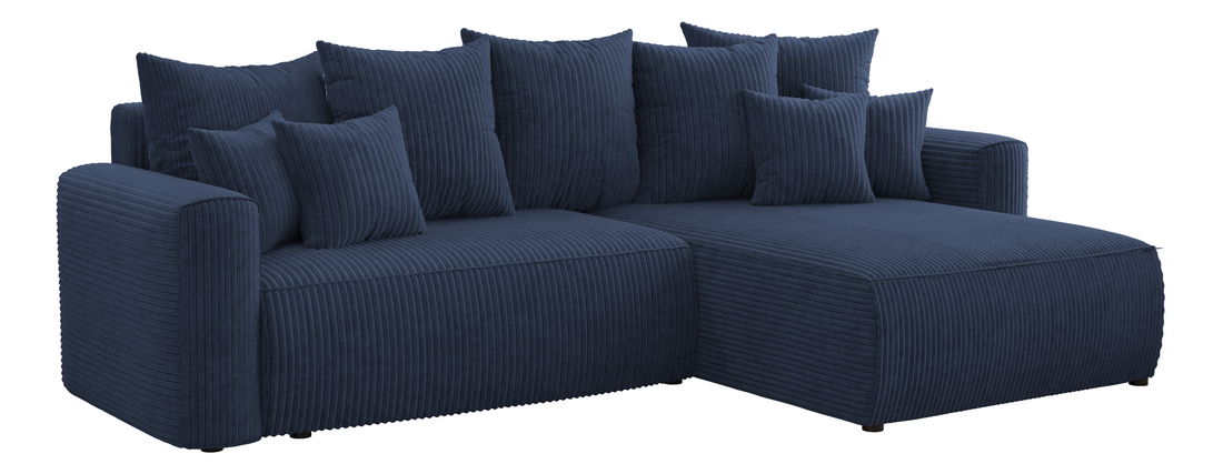 Rohová sedačka Baria (P) (tmavě modrá)