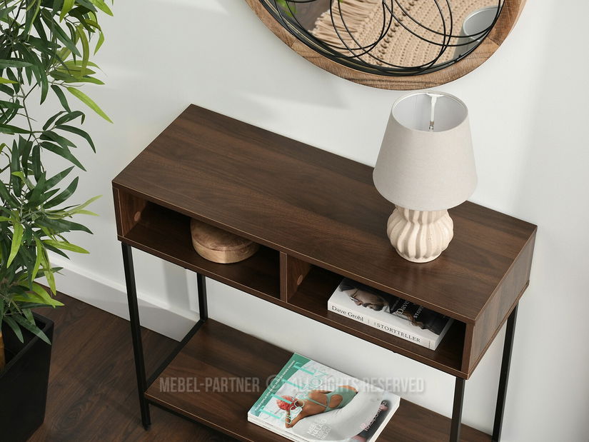 Konzolový stolek Frey (ořech + černá)