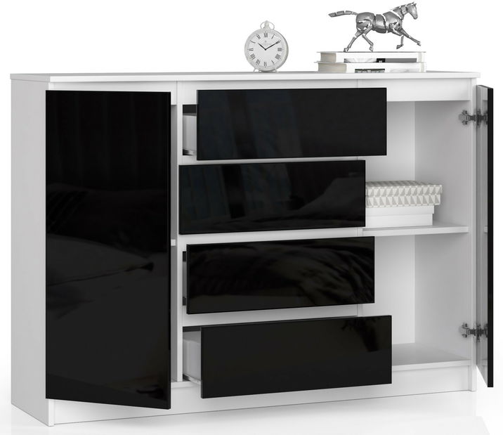 Komoda Keanu IV (černý lesk)