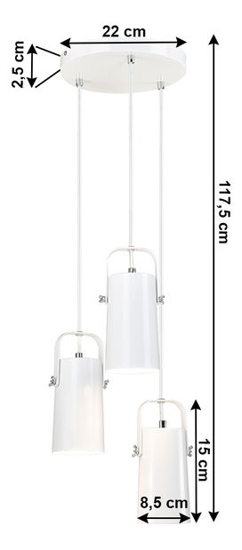 Závěsná lampa Davian (bílá)