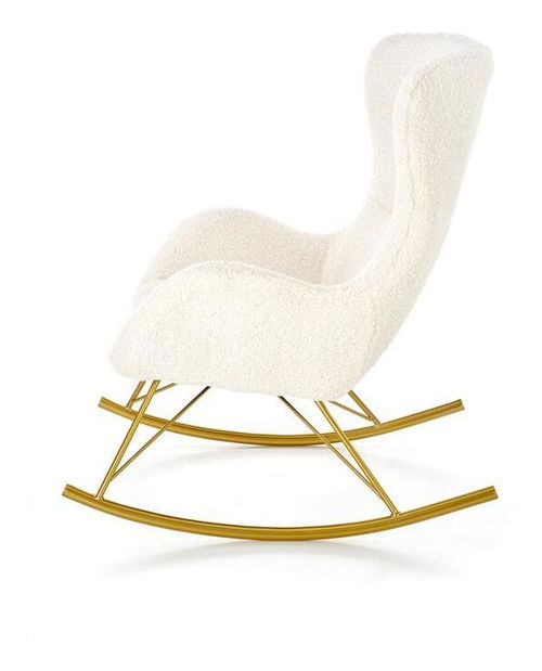 Houpací křeslo Leonia (krémová + zlatá)