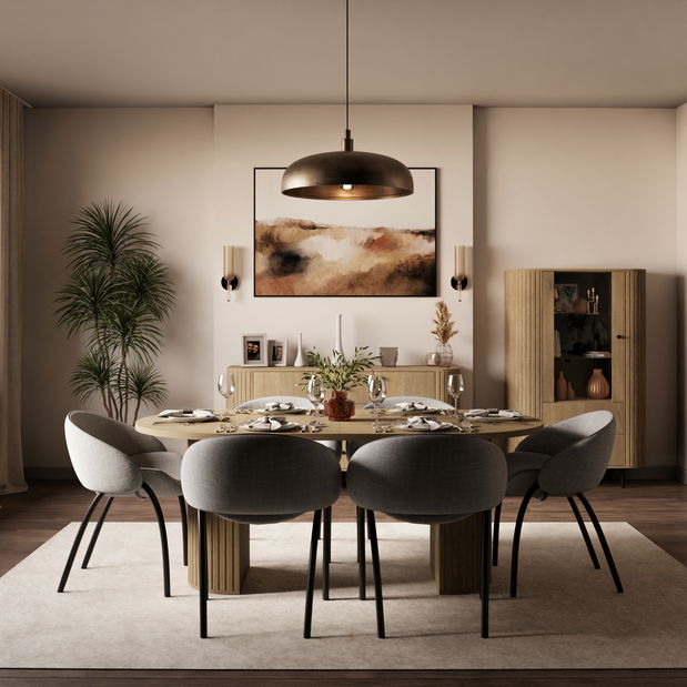 Rozkládací jídelní stůl Ovalina (dub)