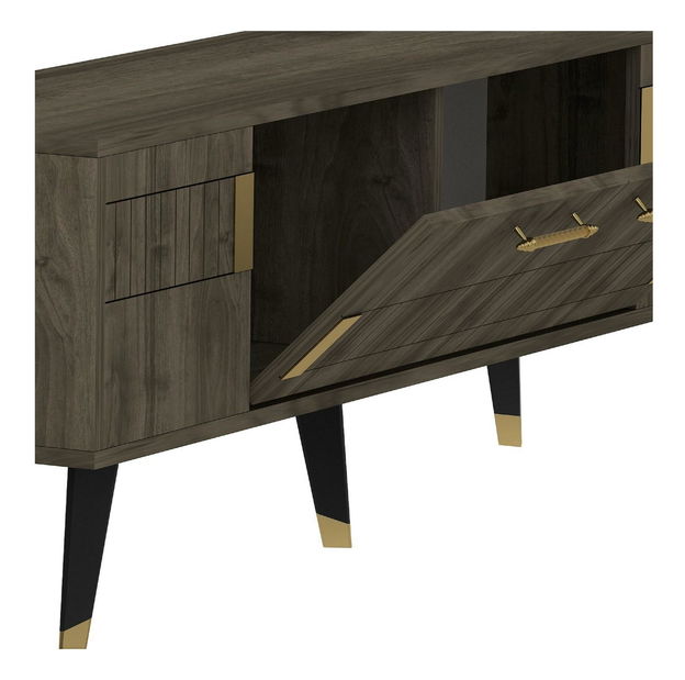 TV stolek/skříňka Lotoka 2 (ořech + zlatá)