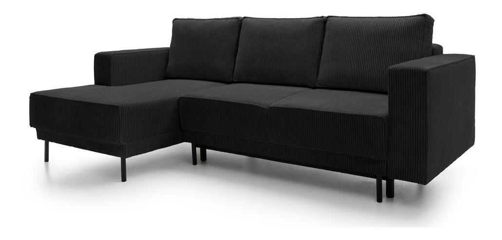 Rohová sedací souprava Rodriguez mini (L) (černá + černá)