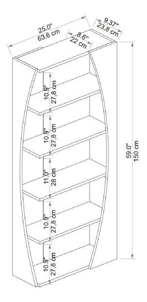 Regál Sissi (Borovice antlantic + Bílá)