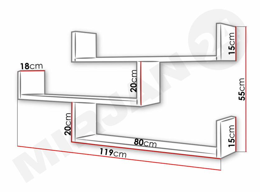 Polička Cygni 003 (dub wotan) *výprodej
