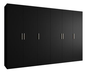 Šatní skříň 300 cm Borry 1 (černá + stříbrná)