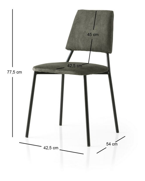 Set 2 ks. jídelních židlí Limeta V2 (černá + antracit)