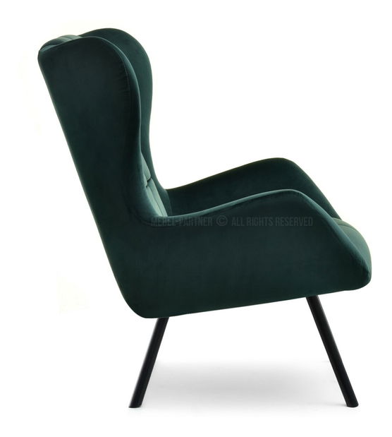 Designové křeslo Norweien (zelená + zlatá)